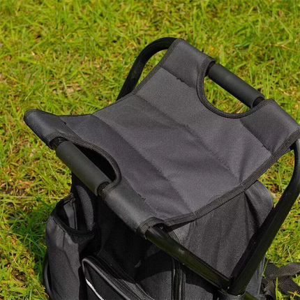 Folding Stool Insulated Cooler Bag Backpack Chair Beach Fishing Camping Hiking