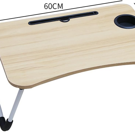 Adjustable Laptop Stand Desk Table Tray Bed Study Portable Foldable - White Maple