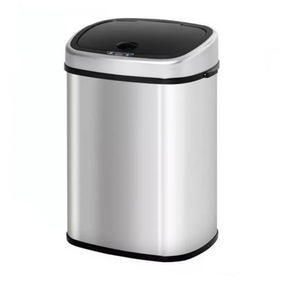 50L Devanti Motion Sensor Bin Rubbish Automatic Trash Can Kitchen Silver