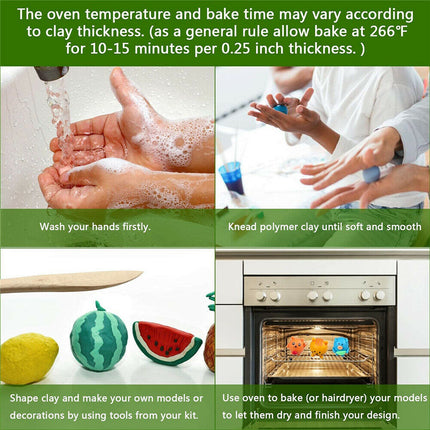 83pcs Set 50 Colors Polymer Clay Oven Bake Craft Moulding Block Tool Kit