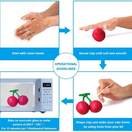 83pcs Set 50 Colors Polymer Clay Oven Bake Craft Moulding Block Tool Kit