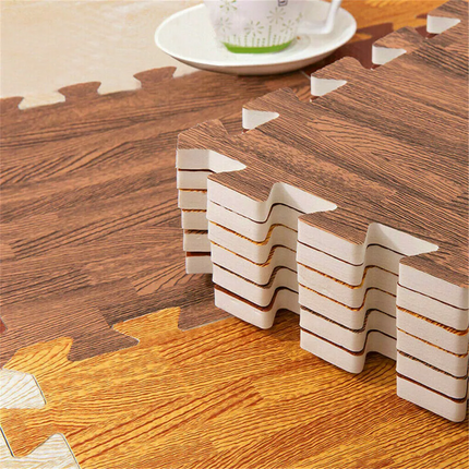 6PCS EVA Foam Tiles Interlocking Exercise Floor Mat Wood Grain Soft Play Mat AU