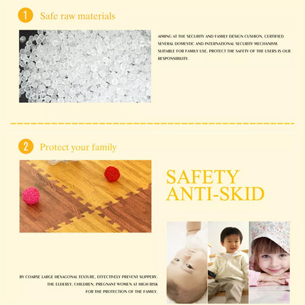 6PCS EVA Foam Tiles Interlocking Exercise Floor Mat Wood Grain Soft Play Mat AU~Light Wood Grain