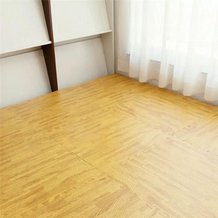 6PCS EVA Foam Tiles Interlocking Exercise Floor Mat Wood Grain Soft Play Mat AU~Light Wood