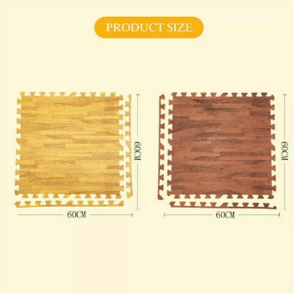 6PCS EVA Foam Tiles Interlocking Exercise Floor Mat Wood Grain Soft Play Mat AU~Light Wood