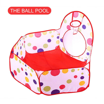 3 in 1 Pit Ball Pool Play Tunnel Pool Pop Up Tent Playhouse Foldable Kids Baby