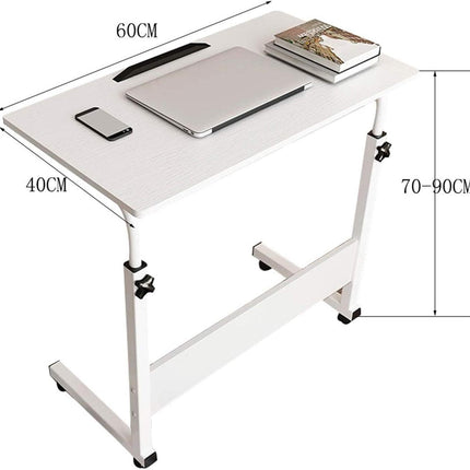Adjustment Portable Table Height Adjustable Folding Sofa Side Desk Multifunction Snack Laptop TV Tray Bed Table~White