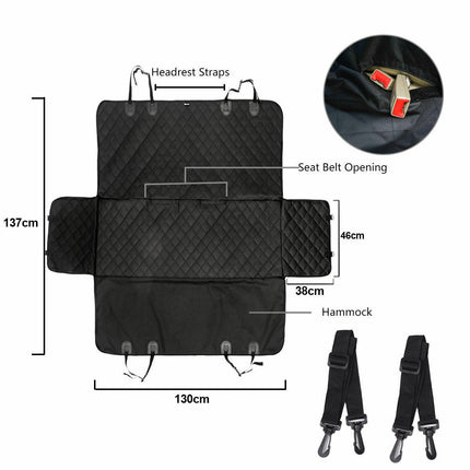 Premium Waterproof Pet Cat Dog Back Car Seat Cover Hammock with Zipper