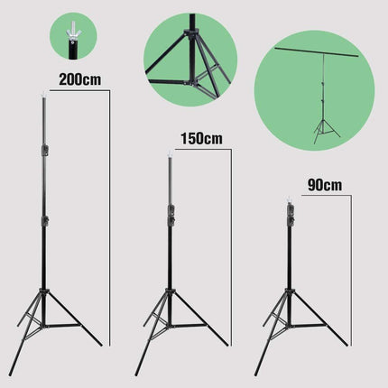 3m Studio Backdrop Stand Kit with Black,  White & Green Screen