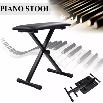 Portable Piano Stool Adjustable Music Keyboard Stand Seat Folding Bench Chair