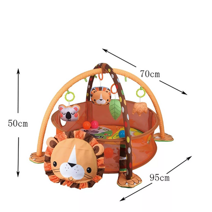 Truboo 3 in 1 Baby Activity Gym Infant Play Floor Mat Ball Pit Toys Fitness~Lion