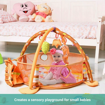 Truboo 3 in 1 Baby Activity Gym Infant Play Floor Mat Ball Pit Toys Fitness~Lion