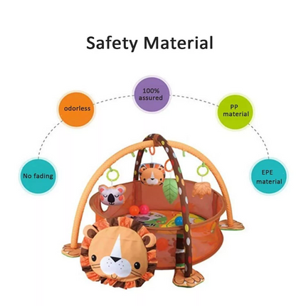 Truboo 3 in 1 Baby Activity Gym Infant Play Floor Mat Ball Pit Toys Fitness~Lion