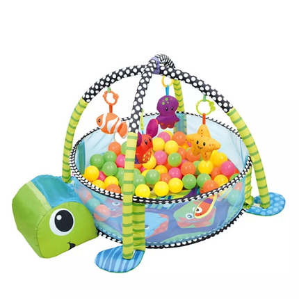Truboo 3 in 1 Baby Activity Gym Infant Play Floor Mat Ball Pit Toys Fitness~Tortoise