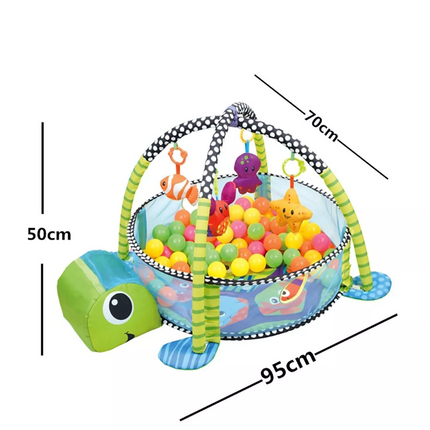 Truboo 3 in 1 Baby Activity Gym Infant Play Floor Mat Ball Pit Toys Fitness~Tortoise
