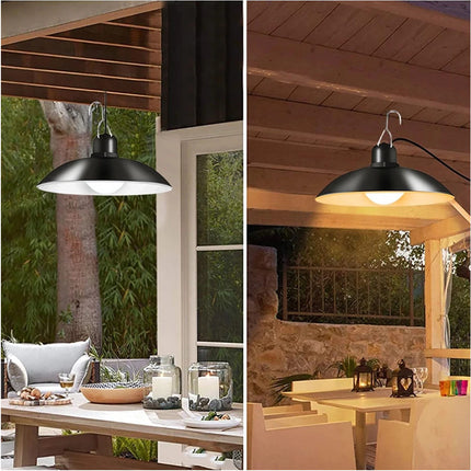 Indoor Outdoor Hanging Pendant Garden Yard Tent Shed Lamp Remote Solar LED Light-Single White