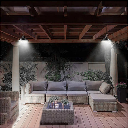 Indoor Outdoor Hanging Pendant Garden Yard Tent Shed Lamp Remote Solar LED Light-Single White