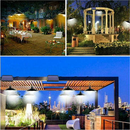 Indoor Outdoor Hanging Pendant Garden Yard Tent Shed Lamp Remote Solar LED Light-Single White