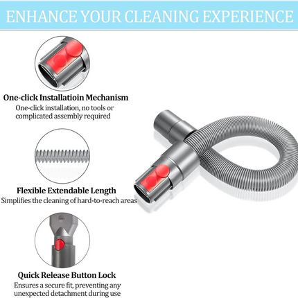 Extension Flexible Hose for Dyson Vacuum Cleaner V7 V8 V10 V11 Series, Extend to 150cm Extendable Hose Dyson Accessories