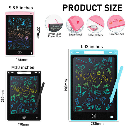 10PCS Wholesales Lot 16" LCD Writing Tablet Blue Colourful Drawing Board Bulk Pack