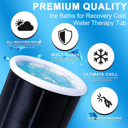 Portable Ice Bath Tub Athletes Cold Hot Water Therapy Folding Bathtub 90 x 75cm