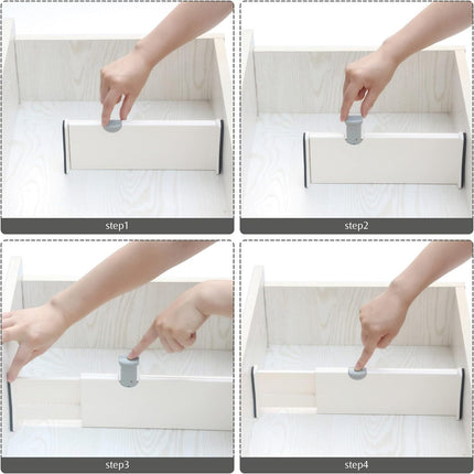 Set of 2 Expandable Drawer Divider Partition Adjustable Kitchen Storage Organizer