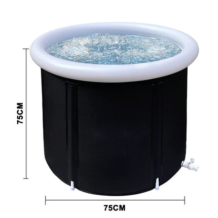 Portable Ice Bath Tub Athletes Cold Hot Water Therapy Folding Bathtub 75 x 75 cm