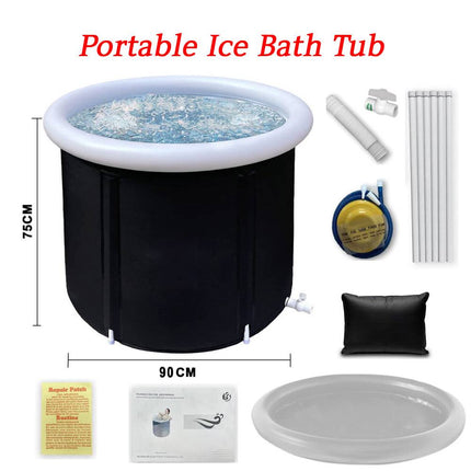 Portable Ice Bath Tub Athletes Cold Hot Water Therapy Folding Bathtub 90 x 75cm