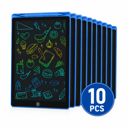 10PCS Wholesales Lot 16" LCD Writing Tablet Blue Colourful Drawing Board Bulk Pack