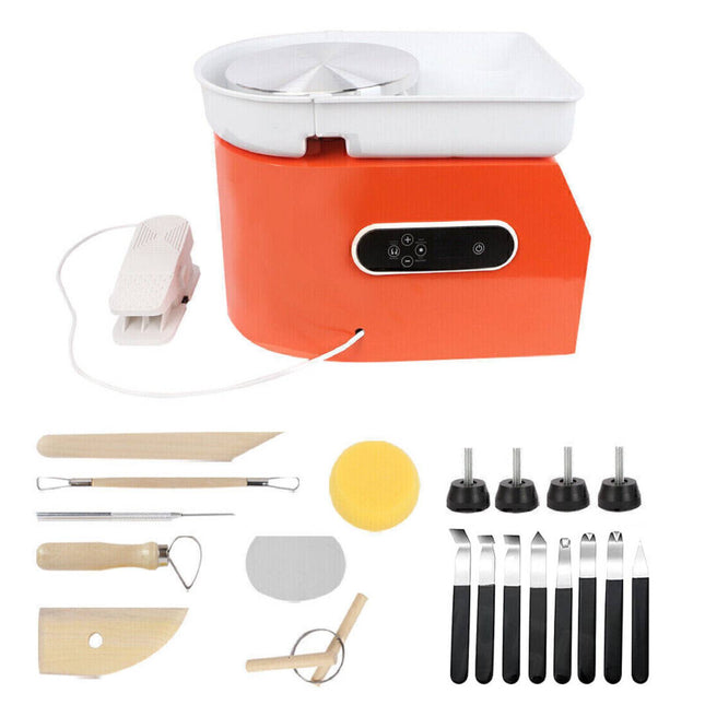 1200W 25cm Electric Pottery Wheel Machine Ceramic Work Ceramics Clay Foot Pedal