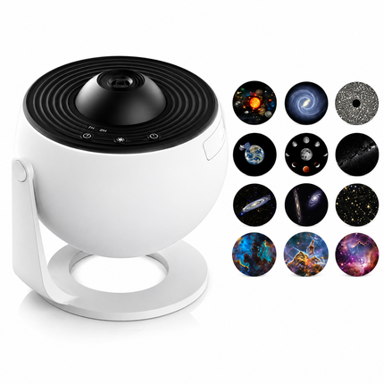 12-in-1 Galaxy Star Projector Night Light – Planetarium Moon Nebula Projector with 12 Film Discs & 360° Rotation