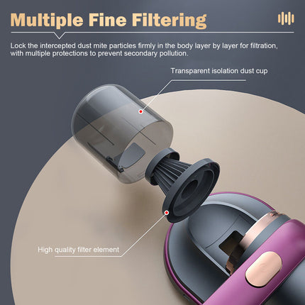 Portable Mite Remover Dust Vacuum Cleaner for Mattress Bed with UV Sterilization