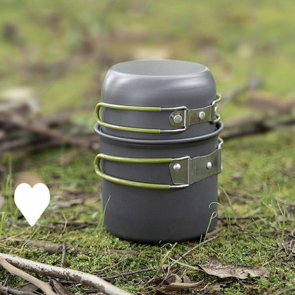 Camping Cookware Set with Portable Mini Stove 13PCS Lightweight Hiking Backpacking Cooking Kit for 2-3 People