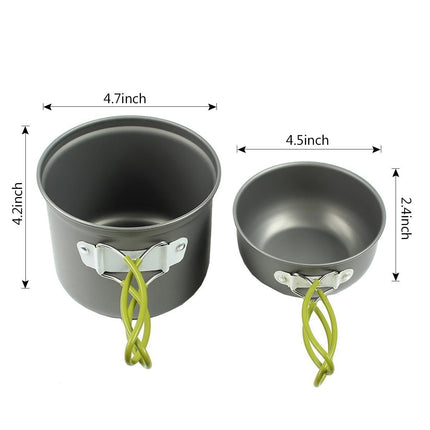 Camping Cookware Set with Portable Mini Stove 13PCS Lightweight Hiking Backpacking Cooking Kit for 2-3 People