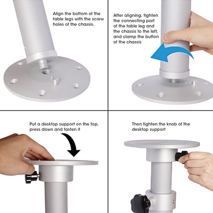 Adjustable RV Table Leg Pedestal 46-70cm Aluminium Removable Caravan Motorhome Boat Stand