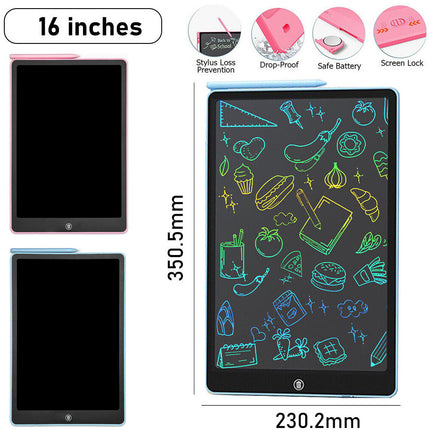 10PCS Wholesales Lot 16" LCD Writing Tablet Blue Colourful Drawing Board Bulk Pack