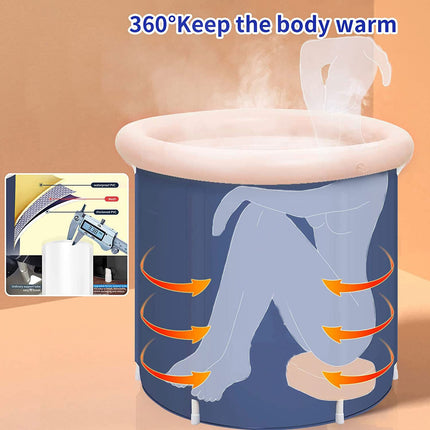 Portable Ice Bath Tub Athletes Cold Hot Water Therapy Folding Bathtub 90 x 75cm