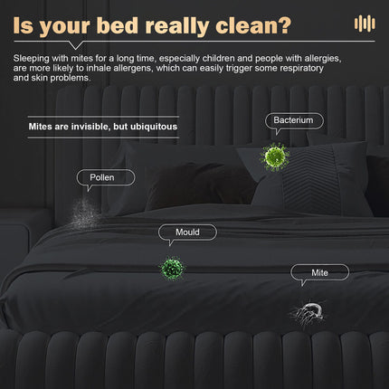 Portable Mite Remover Dust Vacuum Cleaner for Mattress Bed with UV Sterilization