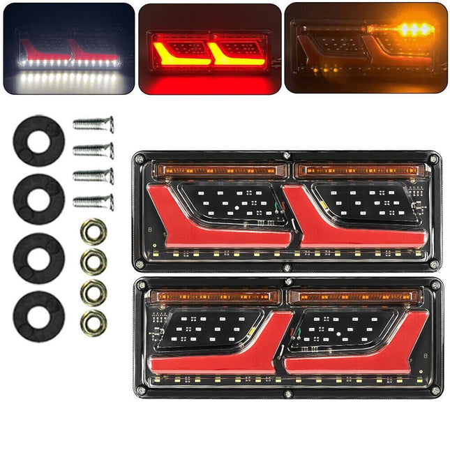 2 X 74 LED Tail Lights Trailer 12V Ute Caravan Truck Stop Indicator Rear Lamp---L Shaped