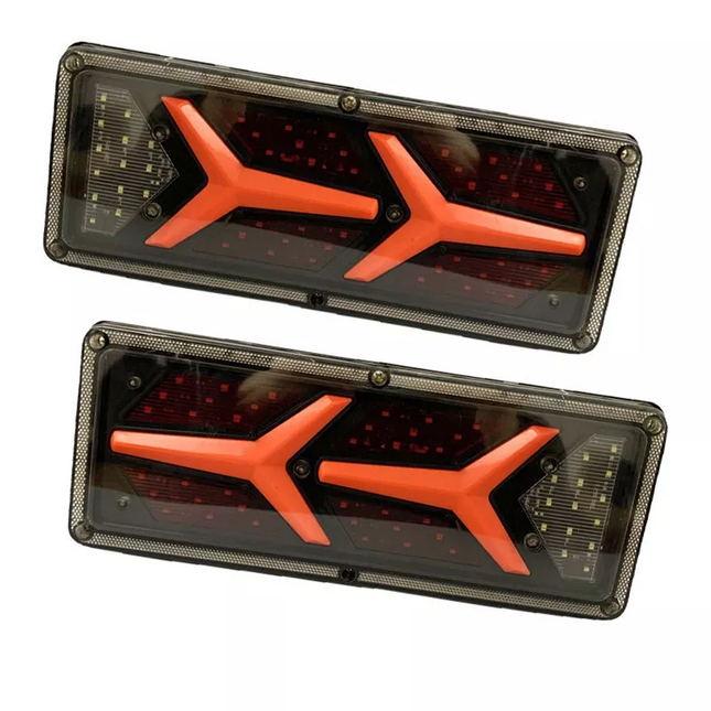 2 X 74 LED Tail Lights Trailer 12V Ute Caravan Truck Stop Indicator Rear Lamp--Y Shaped