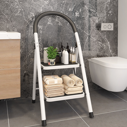 2 Step Ladder Folding Stool Heavy Duty 150kg Capacity Industrial Lightweight