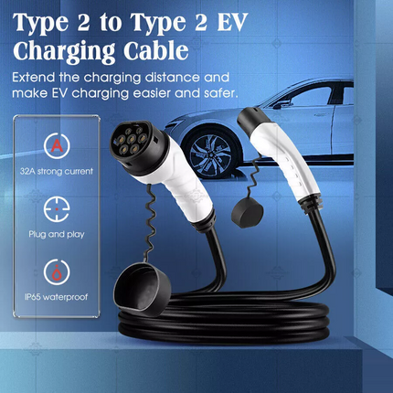 ***** FACTORY SECOND **** EV Power Cable Type 2 Universal Portable 5M Charging 32A 22kW 3-Phase Telsa BYD