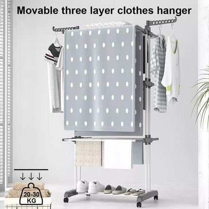 3 Tiers Clothes Airer Drying Rack Foldable Garment Hanger Laundry Support Horse
