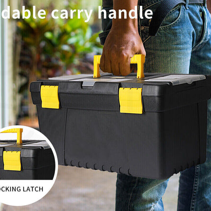 3PCS Tool Storage Box Set Lock Organiser Portable Handle Garage 13" 14" 16"