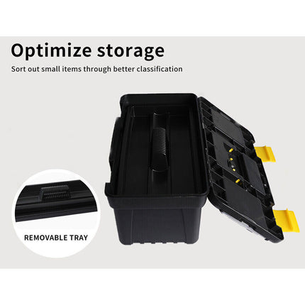 3PCS Tool Storage Box Set Lock Organiser Portable Handle Garage 13" 14" 16"