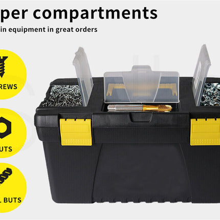 3PCS Tool Storage Box Set Lock Organiser Portable Handle Garage 13" 14" 16"