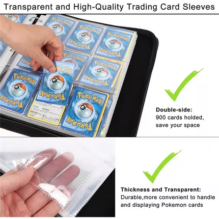 900 Cards Pocket Trading Card Binder 9 Pocket Trading Card Album Folder Case AUS