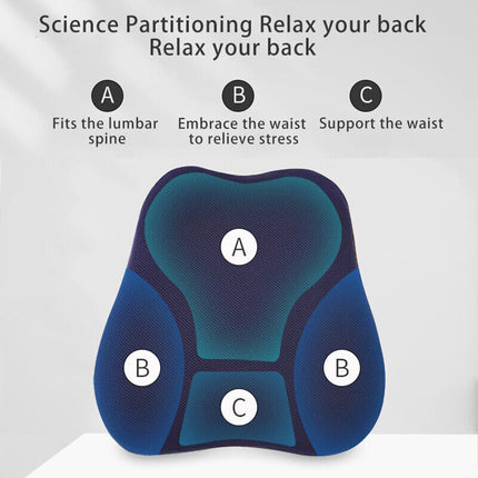 Lumbar Back Memory Foam Support Cushion Seat Waist Back Pillow Home Car Office