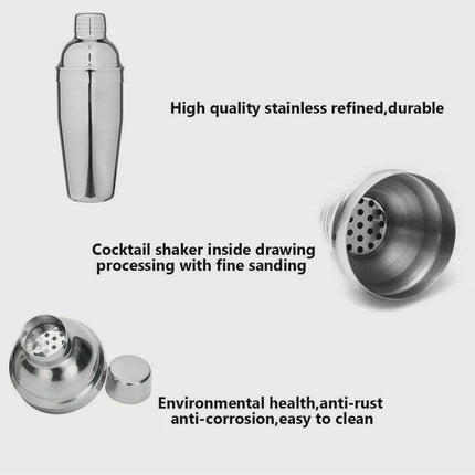 20PCS 750ml Stainless Steel Cocktail Shaker Mixer Drink Set Bartender Bar Tool