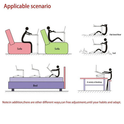Adjustable Foldable Laptop Table Stand with Mouse Pad – Portable Bed Desk for Laptop, Sofa & Couch